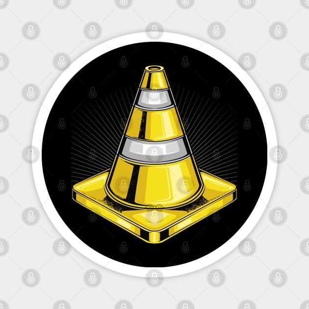 Yellow Traffic Cone Magnet by Jiooji Project